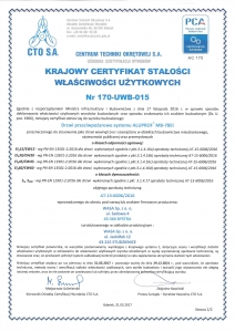 National Certificate of Constancy of Performance