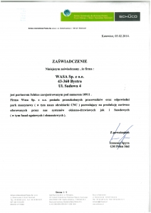Certificate of partnership with SCHUCO