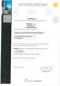 Authorization from ALUPROF